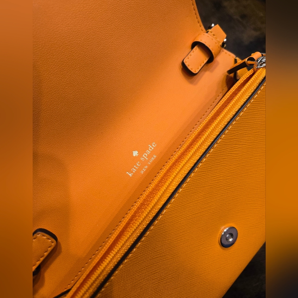 Kate Spade Vibrant Orange Leather Crossbody Bag - Picture 5 of 5